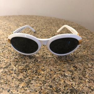 Burberrys white and gold sunglasses